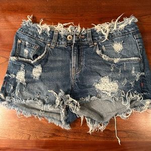 Distressed Zara Jean Shorts size 04